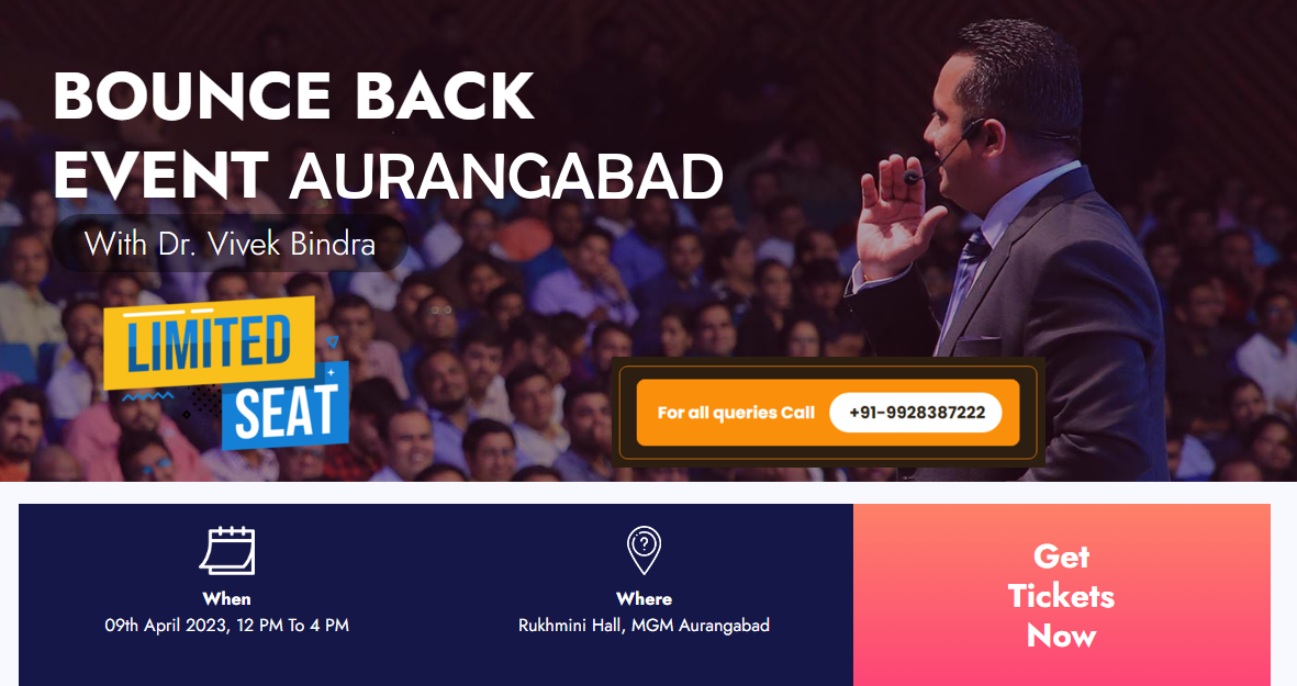 Dr. Vivek Bindra Bounce Back Event Aurangabad